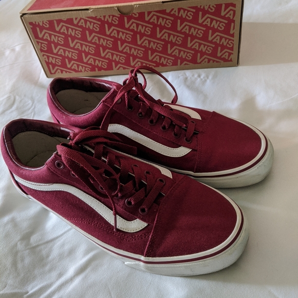 wine red vans old skool